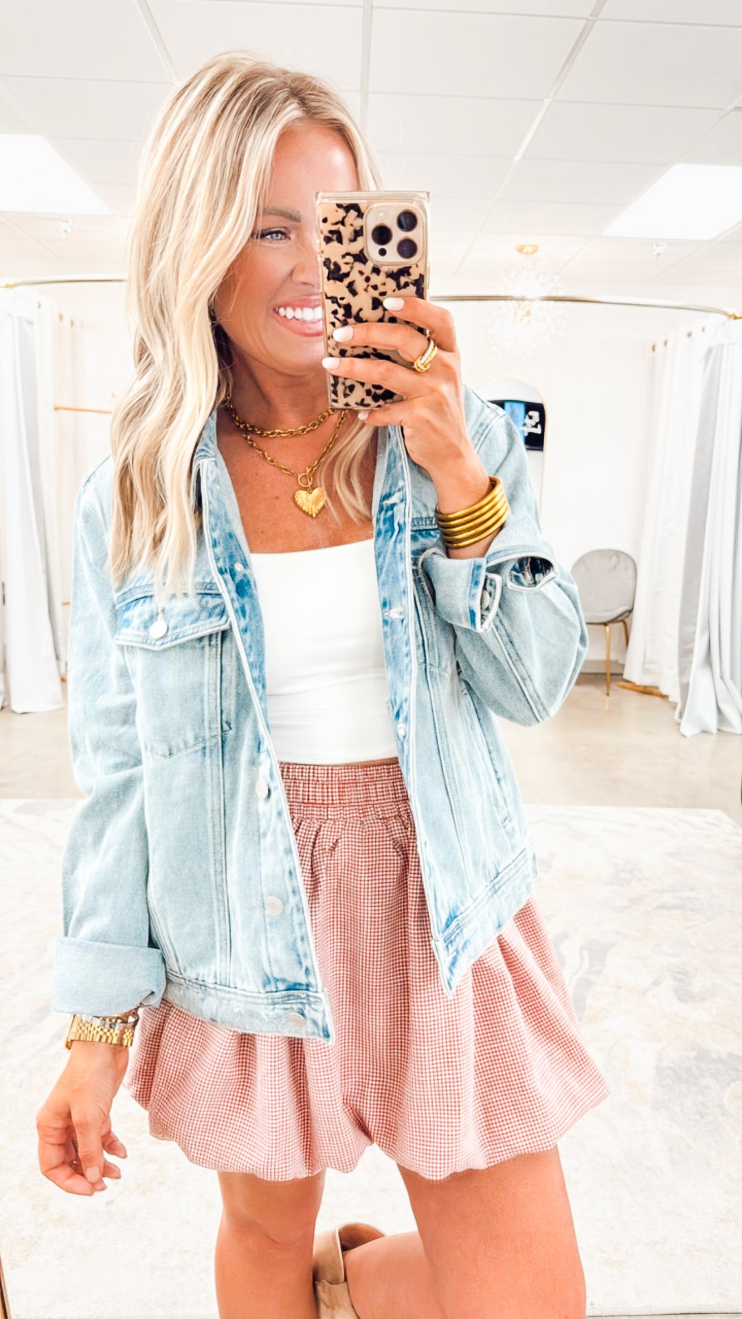 Gingham Bubble Hem Convertible