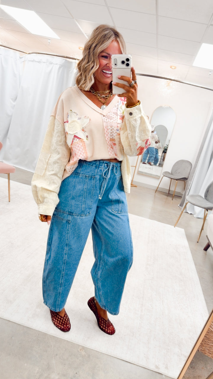 The Flower Child Top-Almond