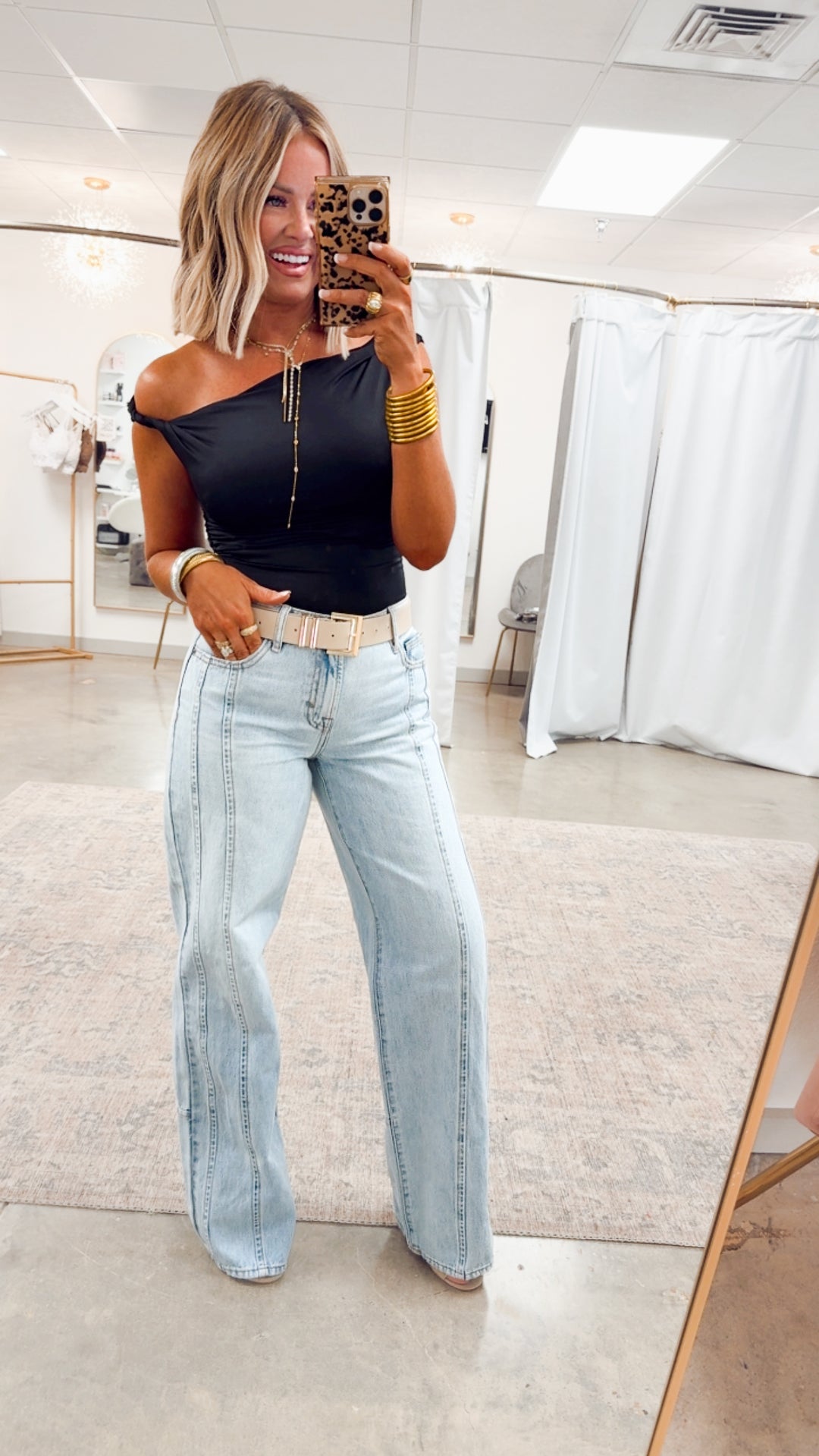 Claire Off Shoulder Top-Black