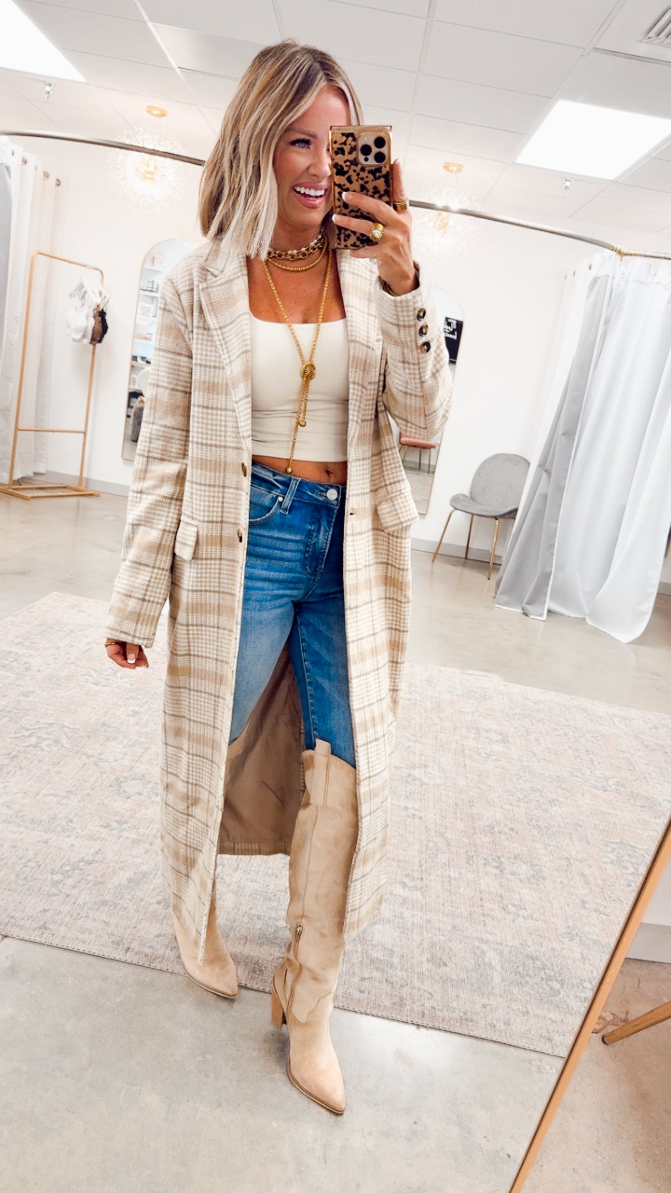 Plaid Lined Peacoat – Sparkle Tallahassee