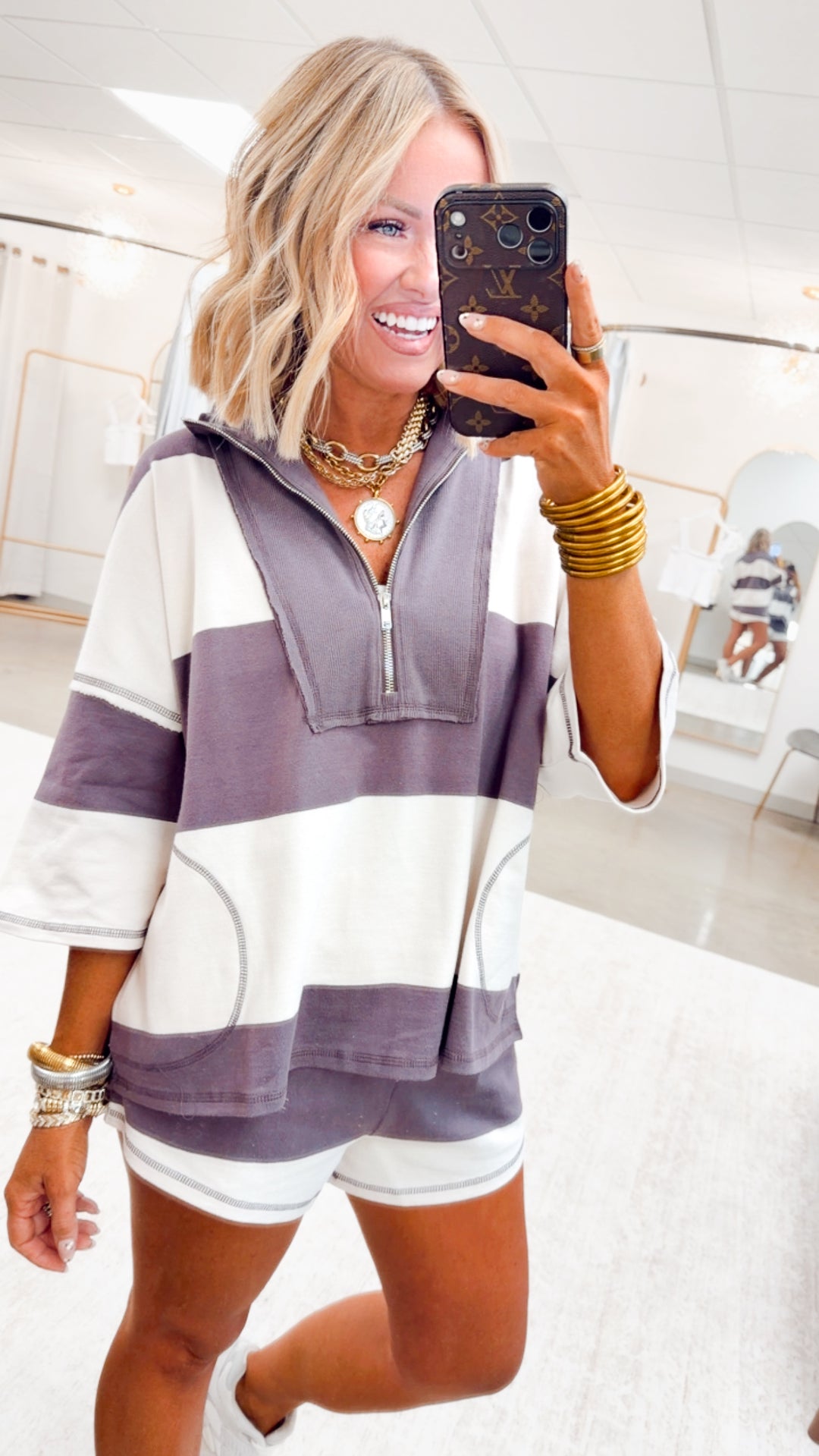 Seabound Pullover & Shorts Set-Driftwood/Cashmere