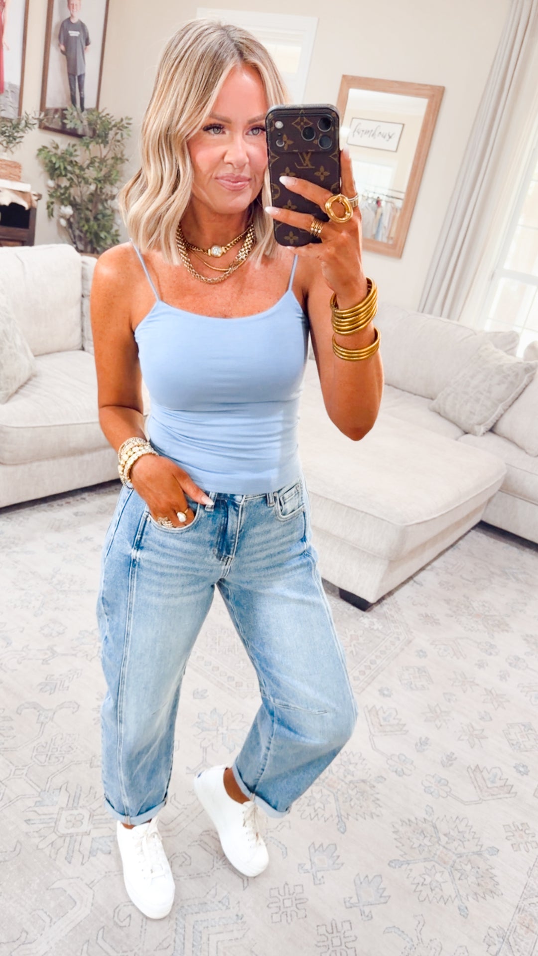 Basic Solid Cami-Denim Blue