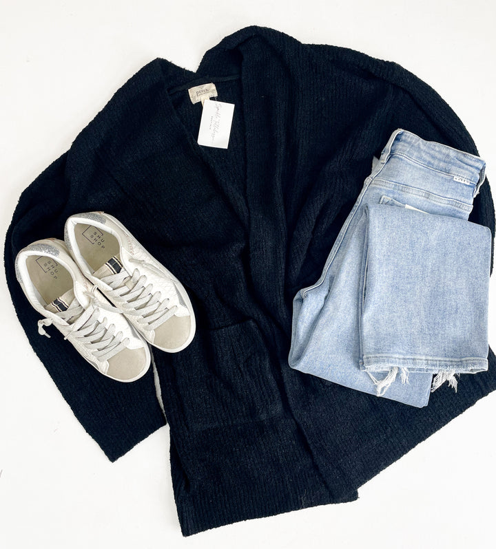 The Olivia Ribbed Open-Front Cardigan