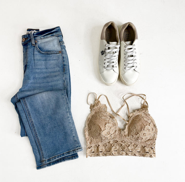 Lace Bralette-Light Taupe
