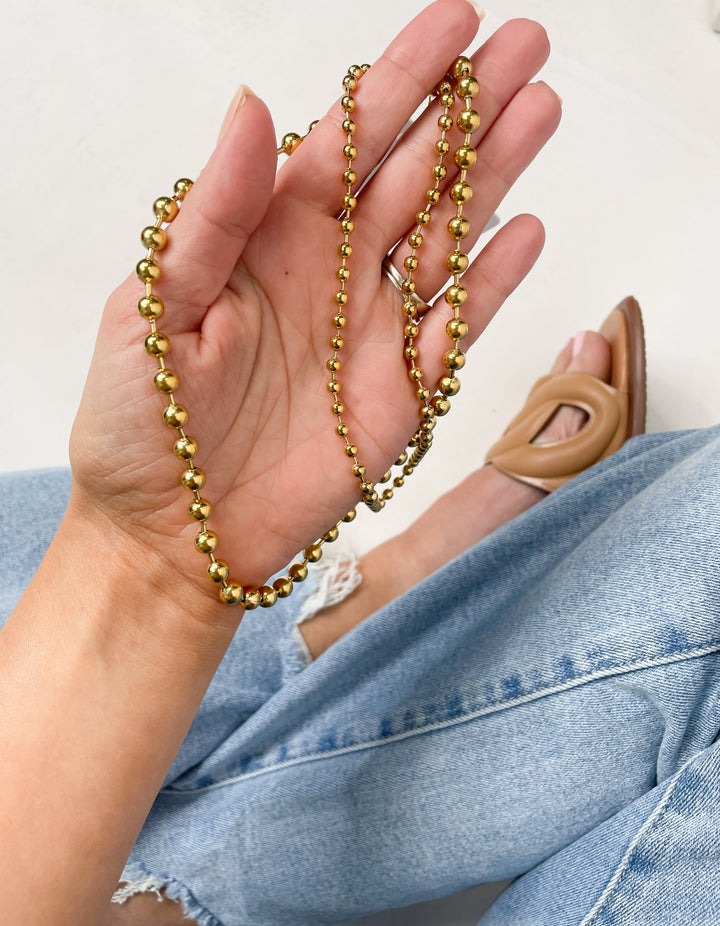 XL Gold Beaded Necklace