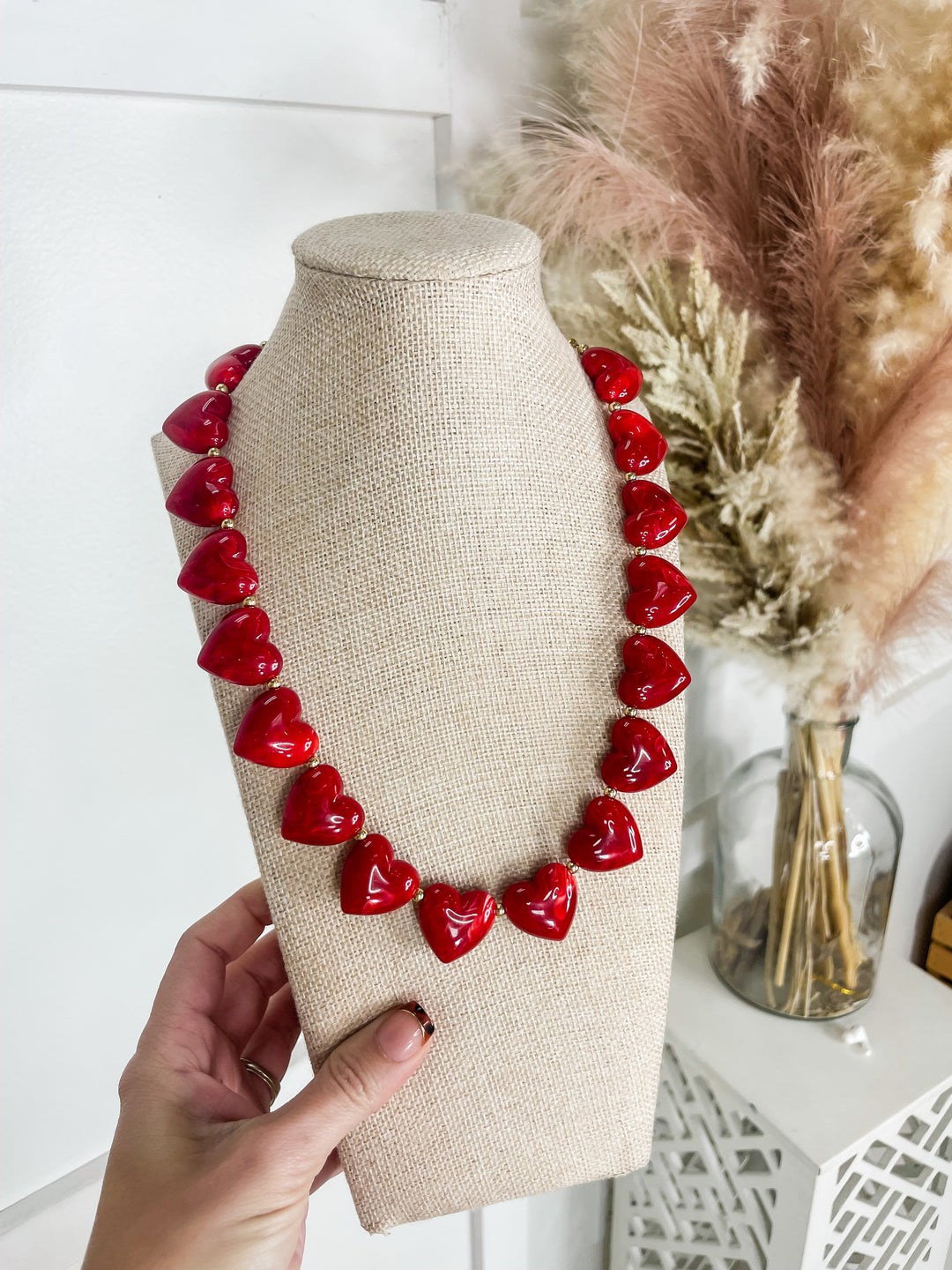 The Heart Crush Necklace-Red
