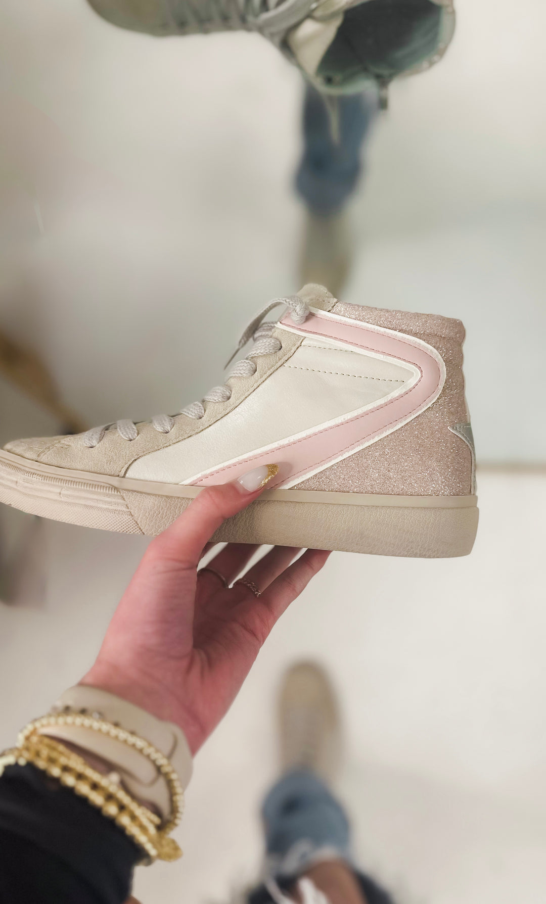 Champagne Glitter Rooney Sneaker Sparkle Tallahassee