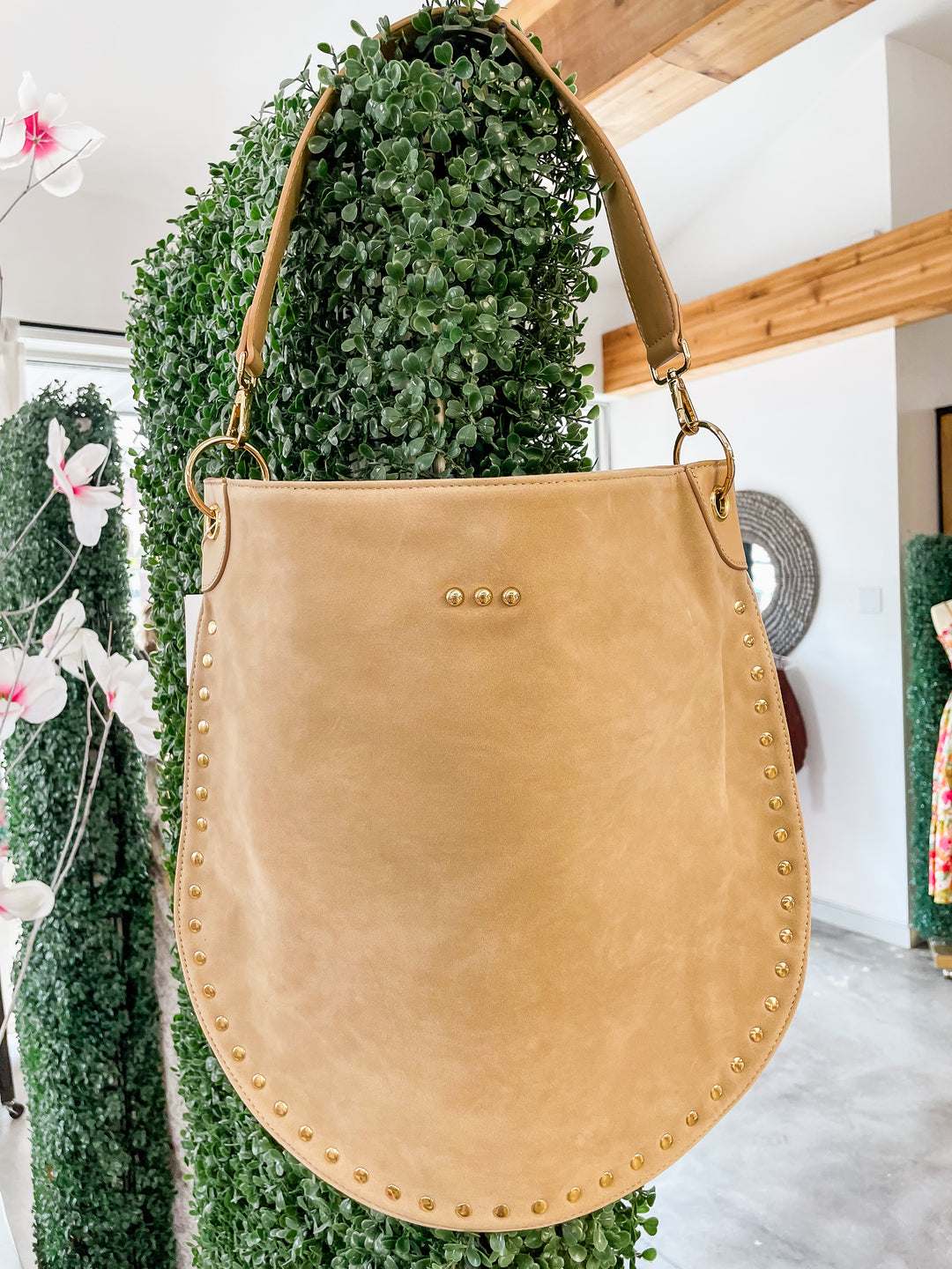 The Cream Rosalie Rivet Suede Hobo Bag