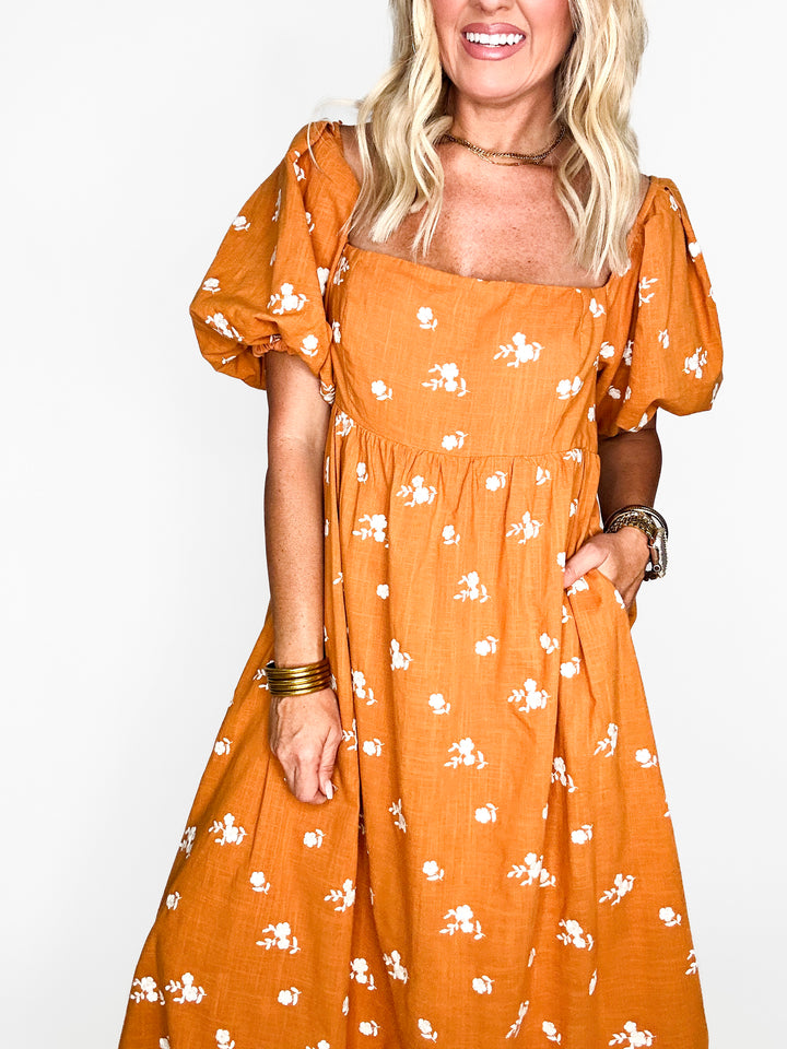 Autumn Glow Midi Dress