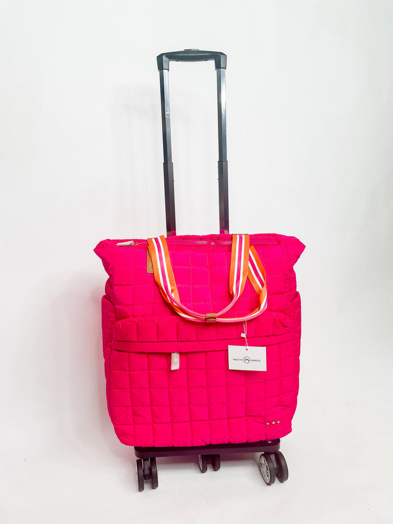 jumelle multi tote bag ピンク Tenley Quilted Tote Roller Bag-Pink – Sparkle Tallahassee