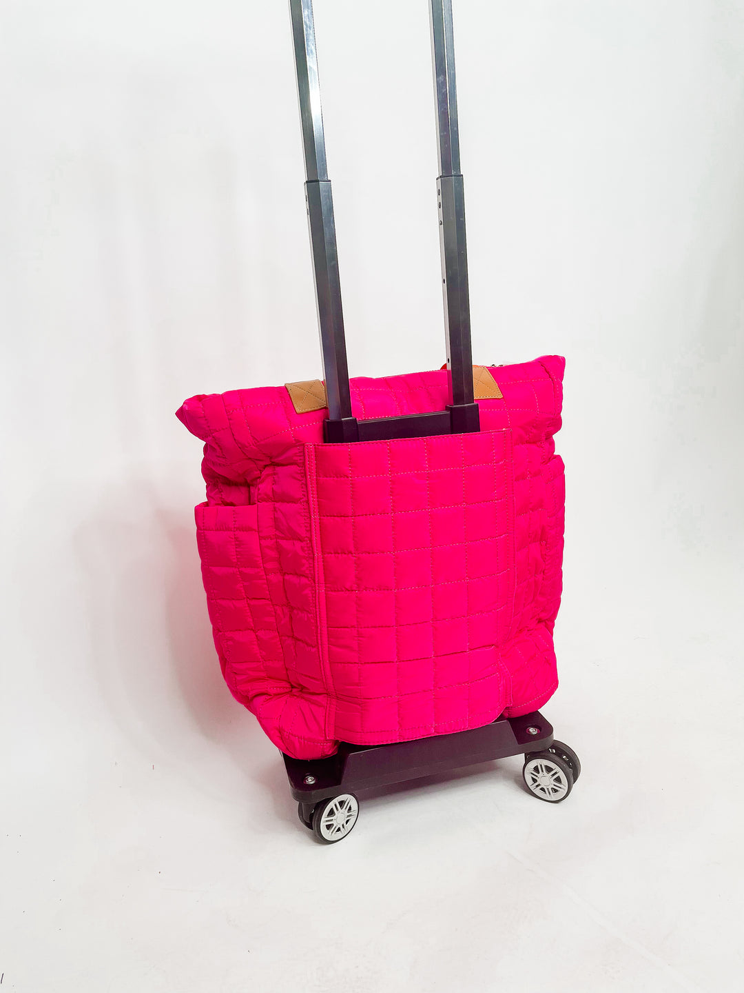 Tenley Quilted Tote Roller Bag-Pink