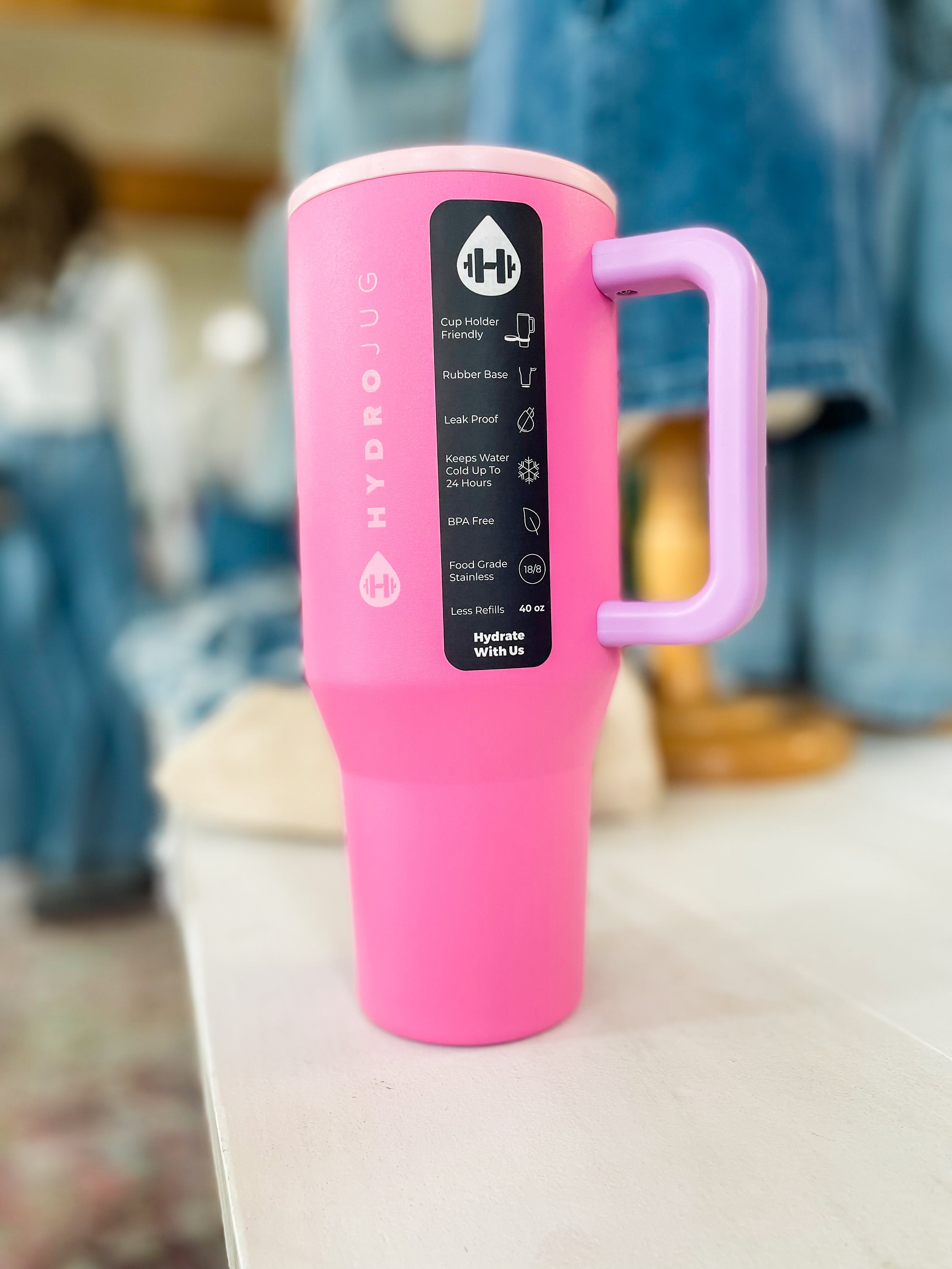 ゆゅ Hydrojug Traveler 40oz Tumbler-Pink Sugar – Sparkle Tallahassee