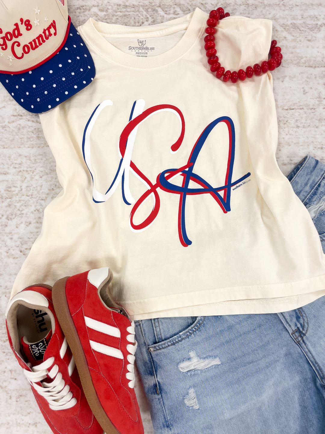 USA Muscle Tank-Ivory