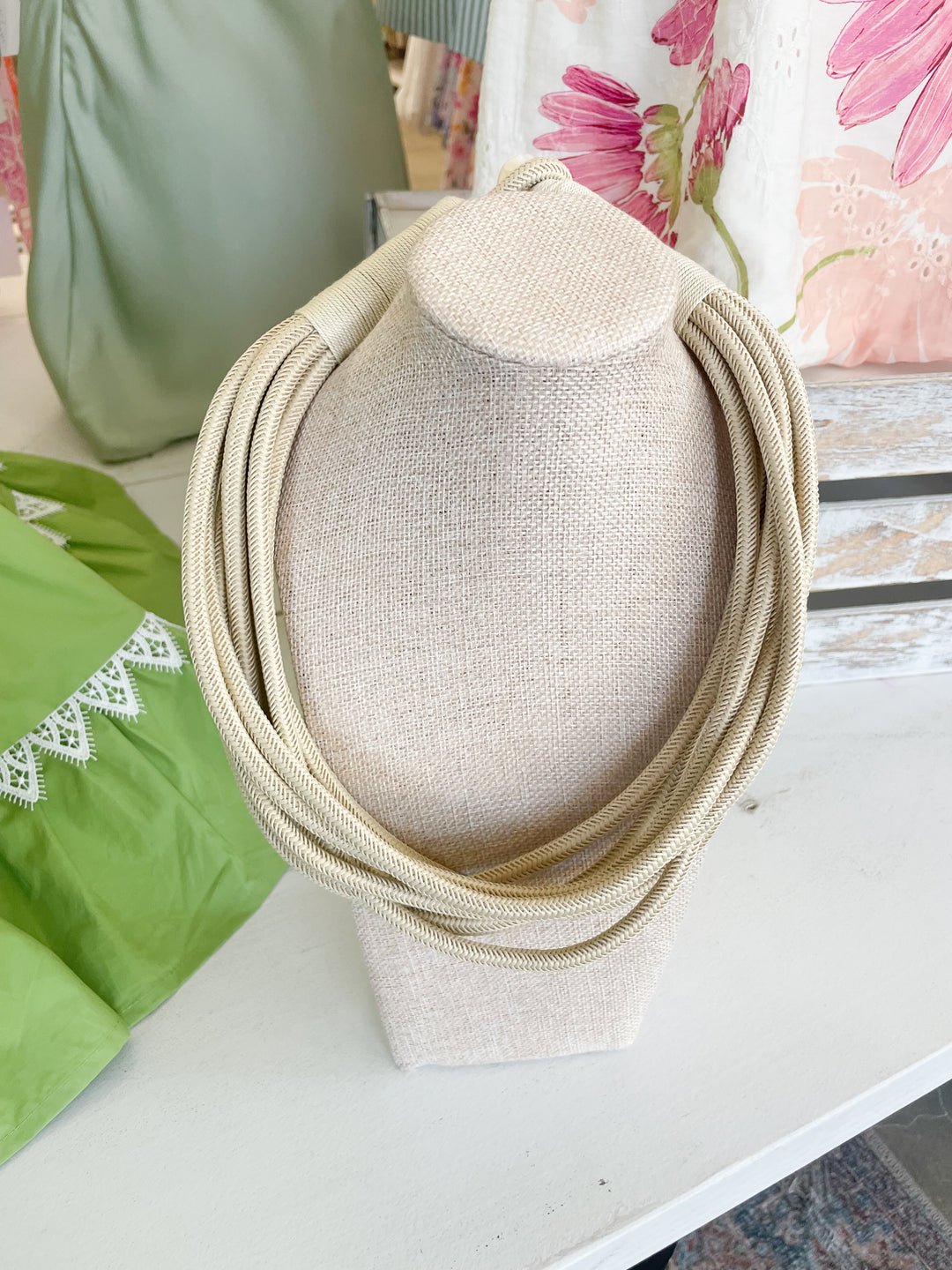 The Anchorage Rope Necklace-Beige