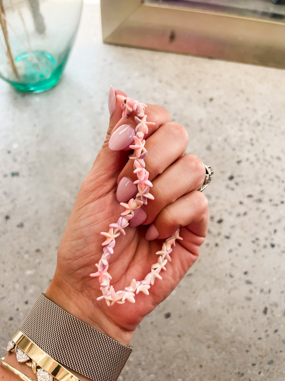 The Splatter Star Anklet-Blush