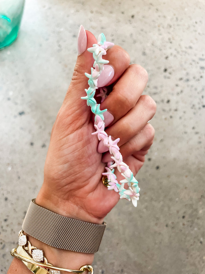 The Splatter Star Anklet-Seafoam