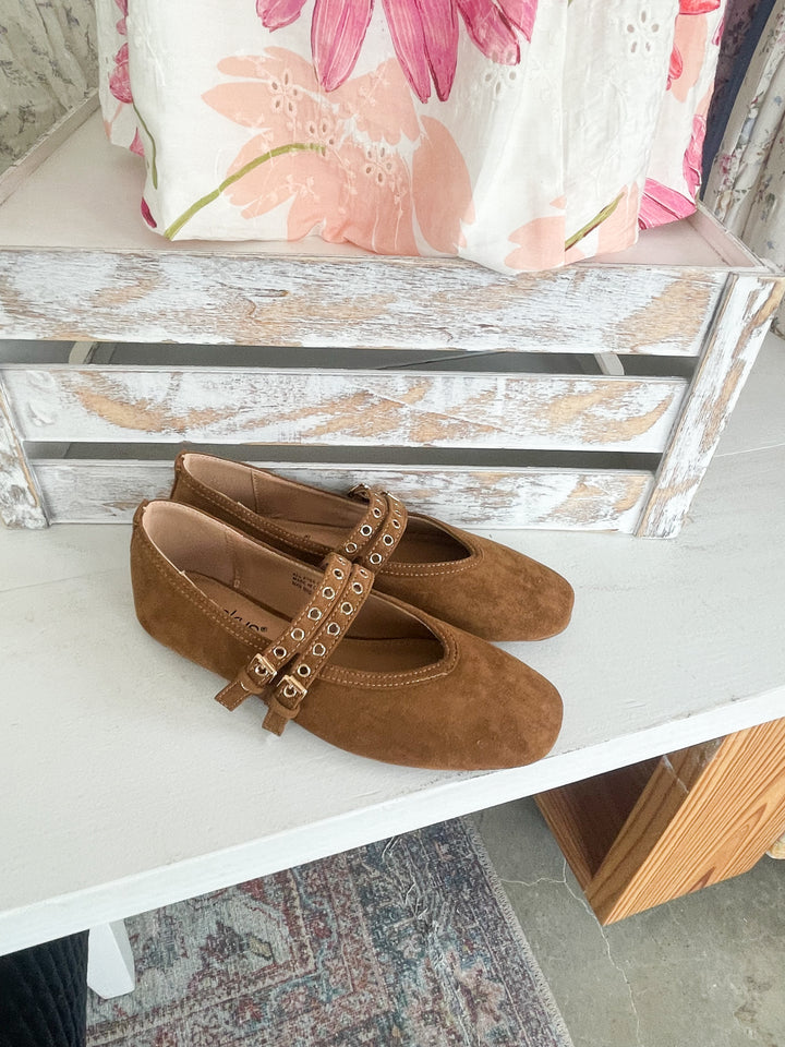All Eyes On Me Camel Faux Suede Flat