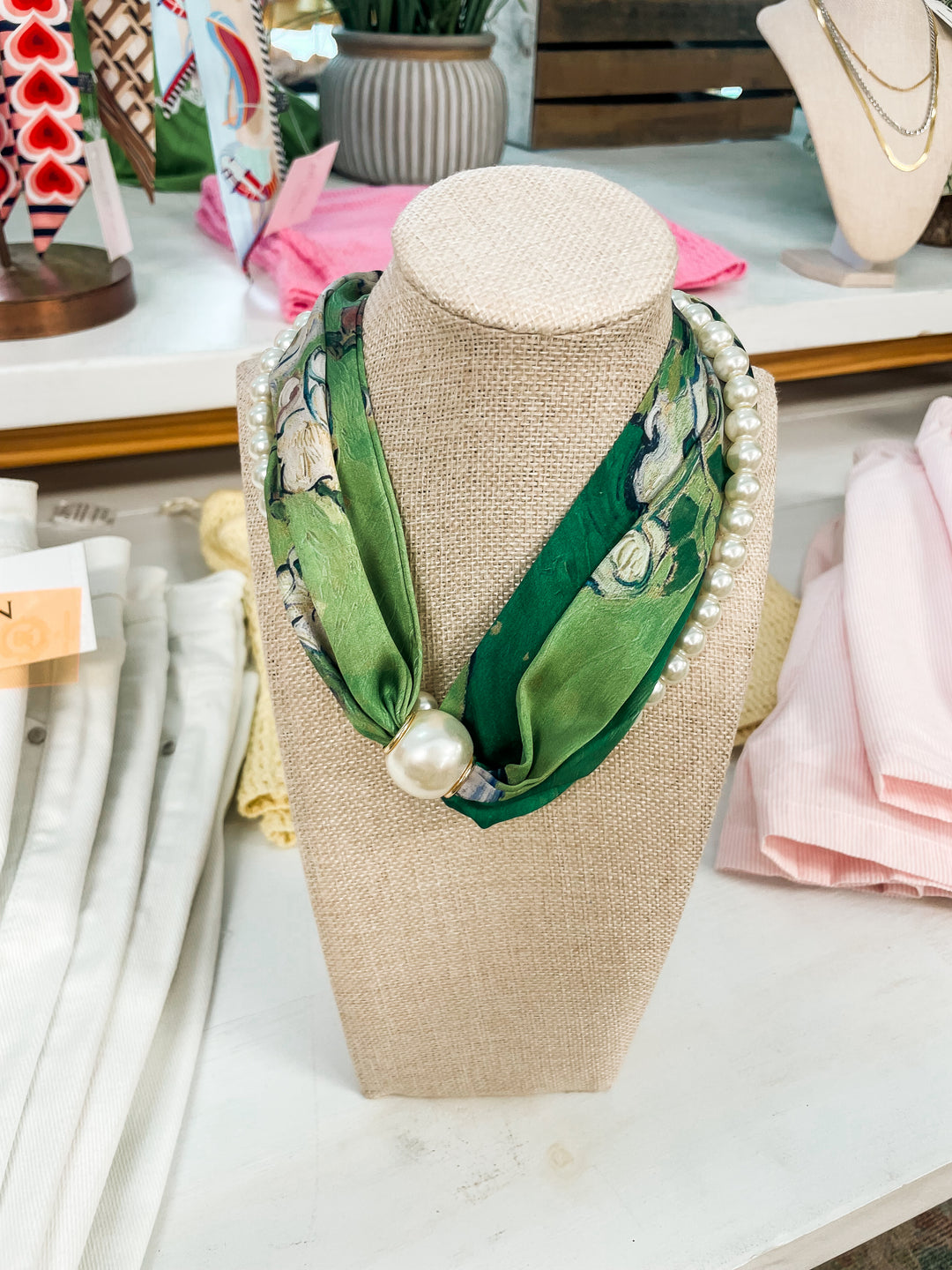 The Ever Bloom Scarf Necklace-Green