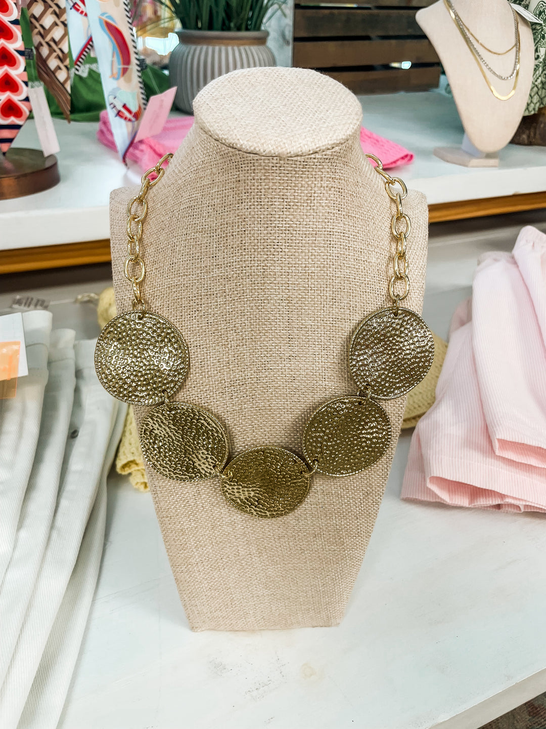 The Soleil Disc Necklace & Earring Set