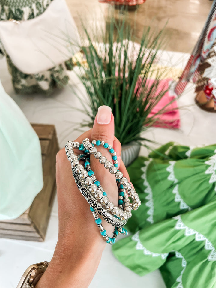 Antique Teardrop Beaded Bracelet Set