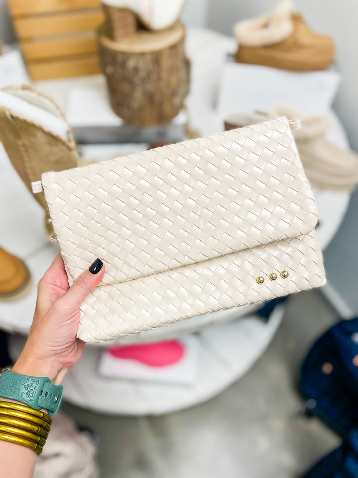 Wrenlee Woven Flap Crossbody-Cream