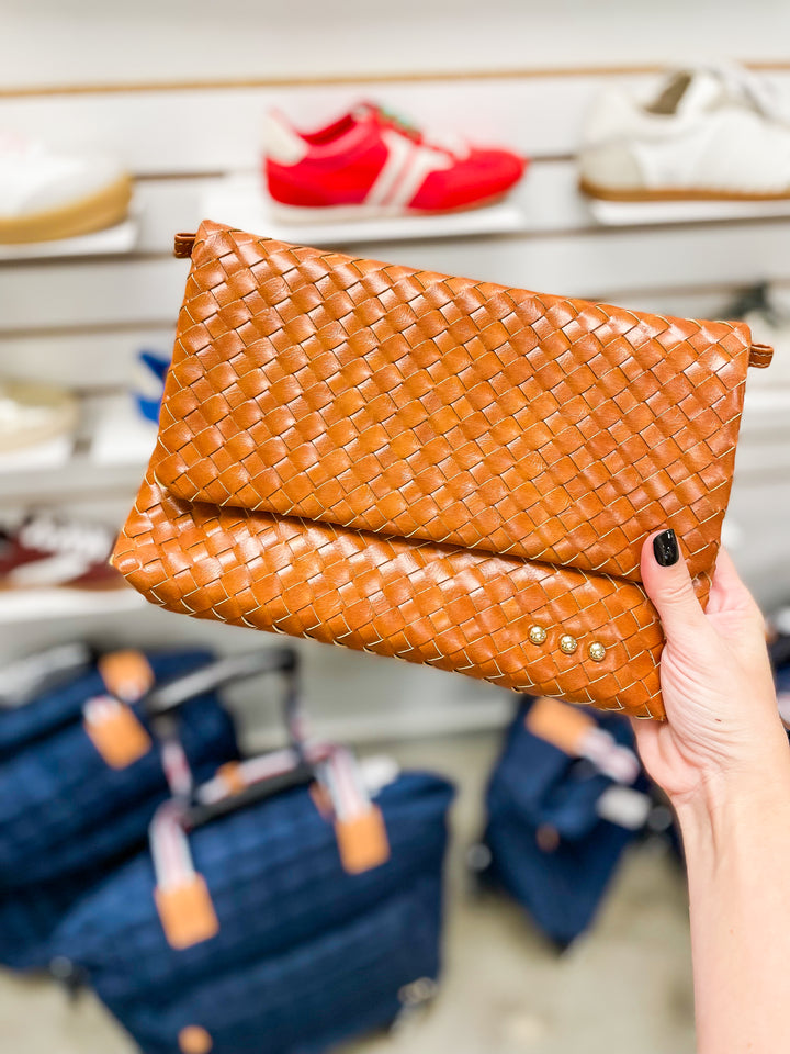 Wrenlee Woven Flap Crossbody-Brown