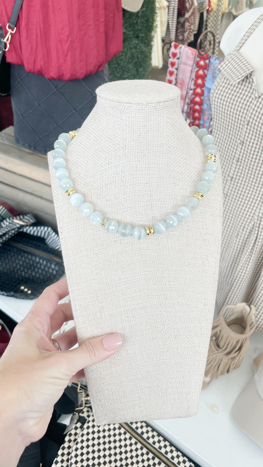 The Adler Beaded Necklace-Grey