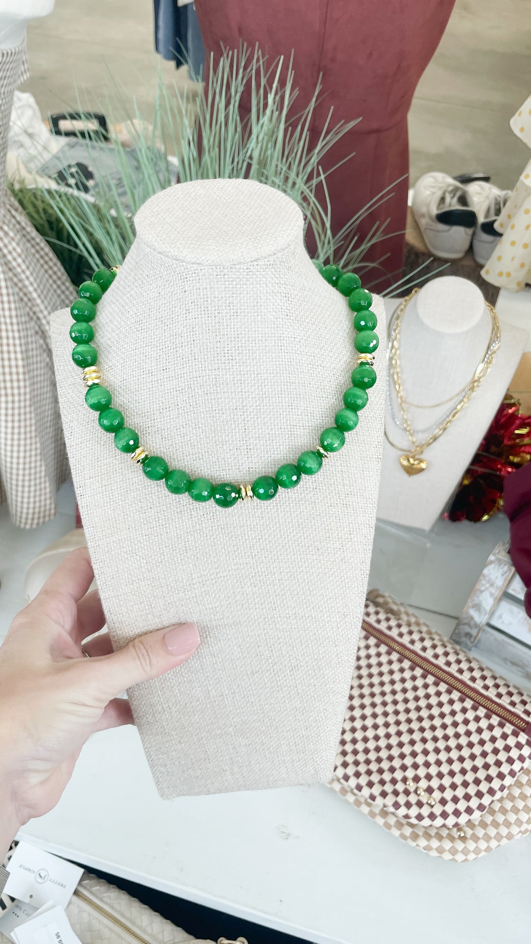 The Adler Beaded Necklace-Green