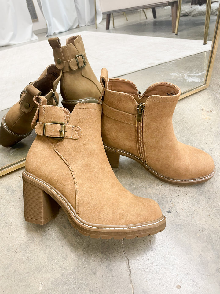 Corkys Good Call Bootie-Camel