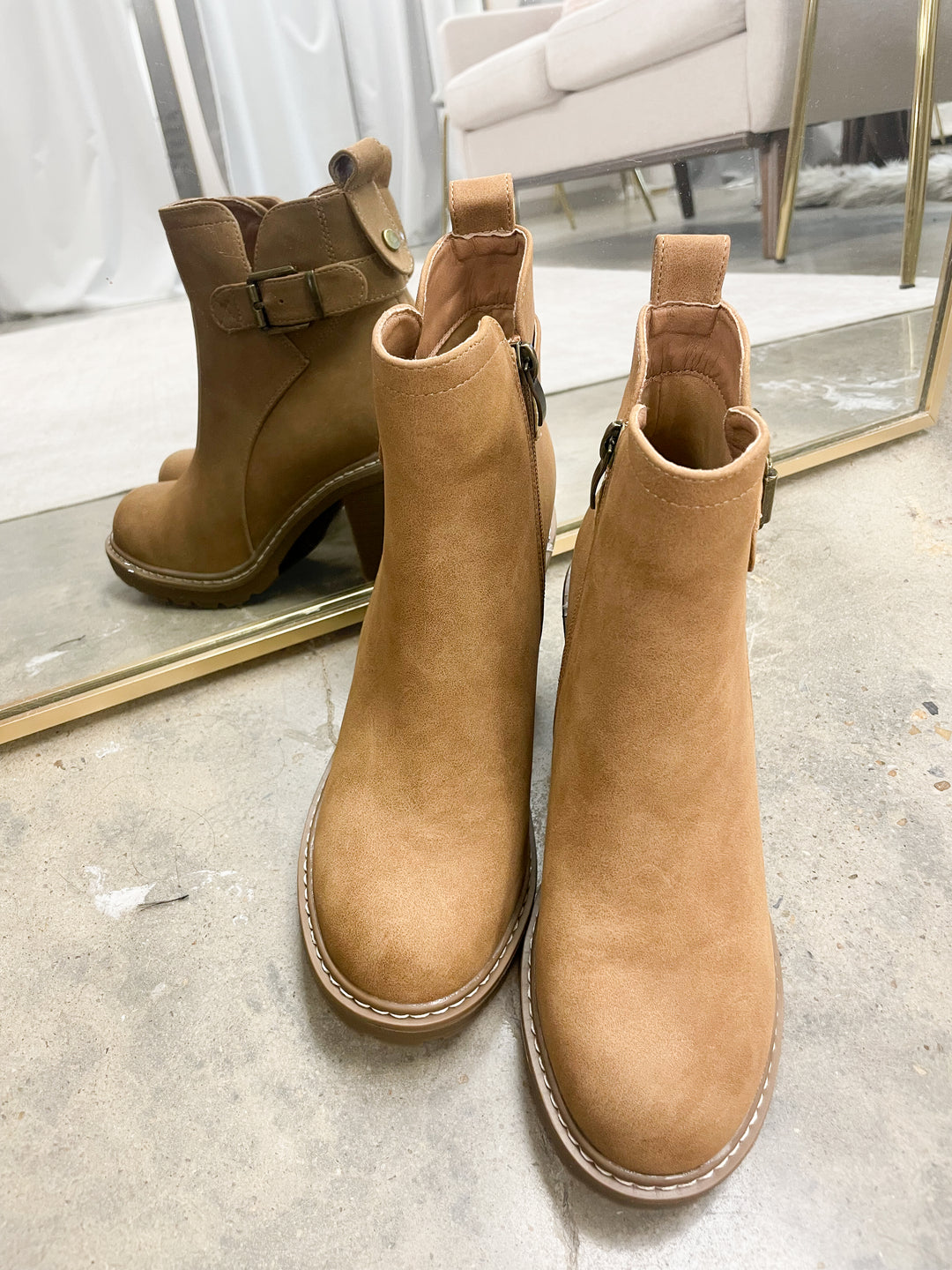 Corkys Good Call Bootie-Camel