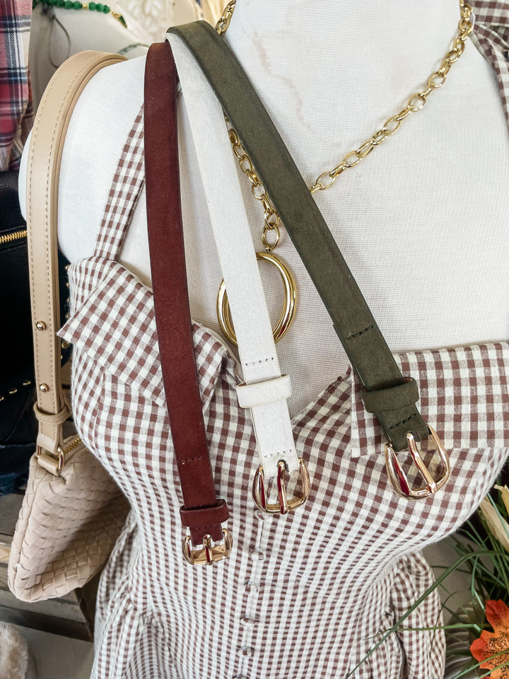 The Suede Darling Belt-Ivory