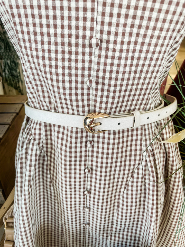 The Suede Darling Belt-Ivory