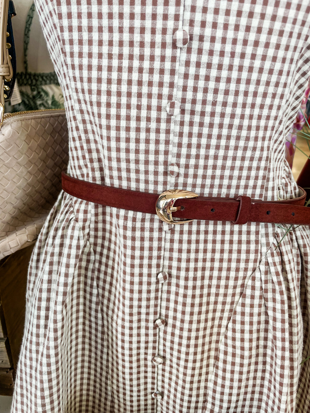 The Suede Darling Belt-Dark Cognac