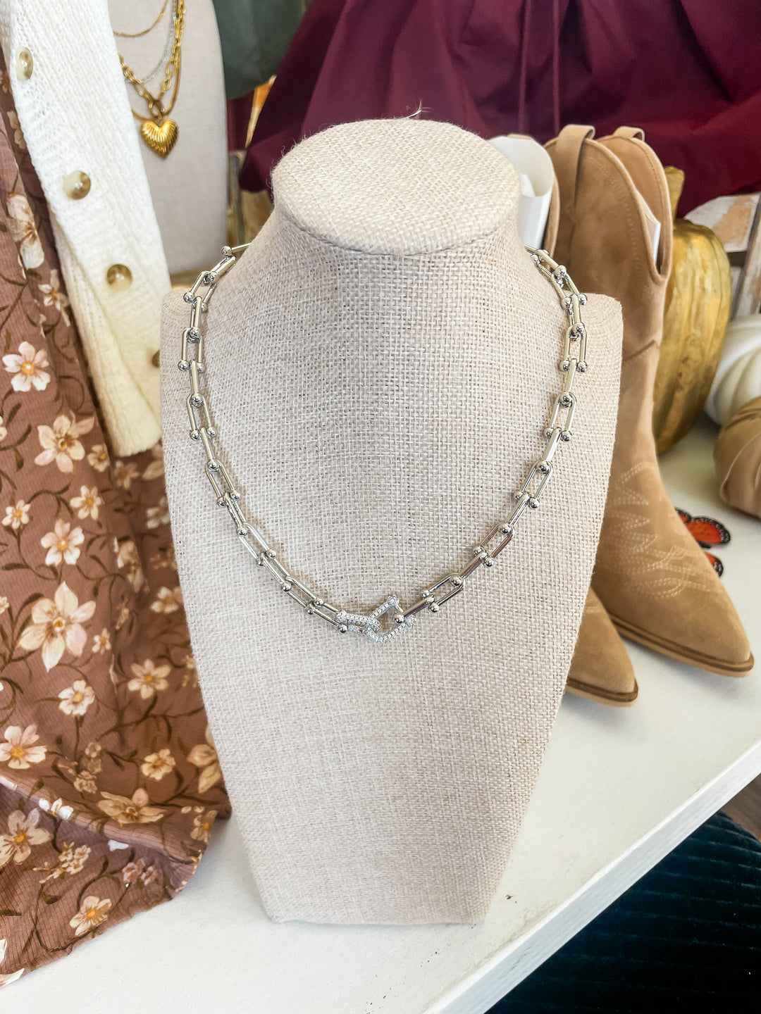 The Gia Adjustable Chain Necklace-Silver