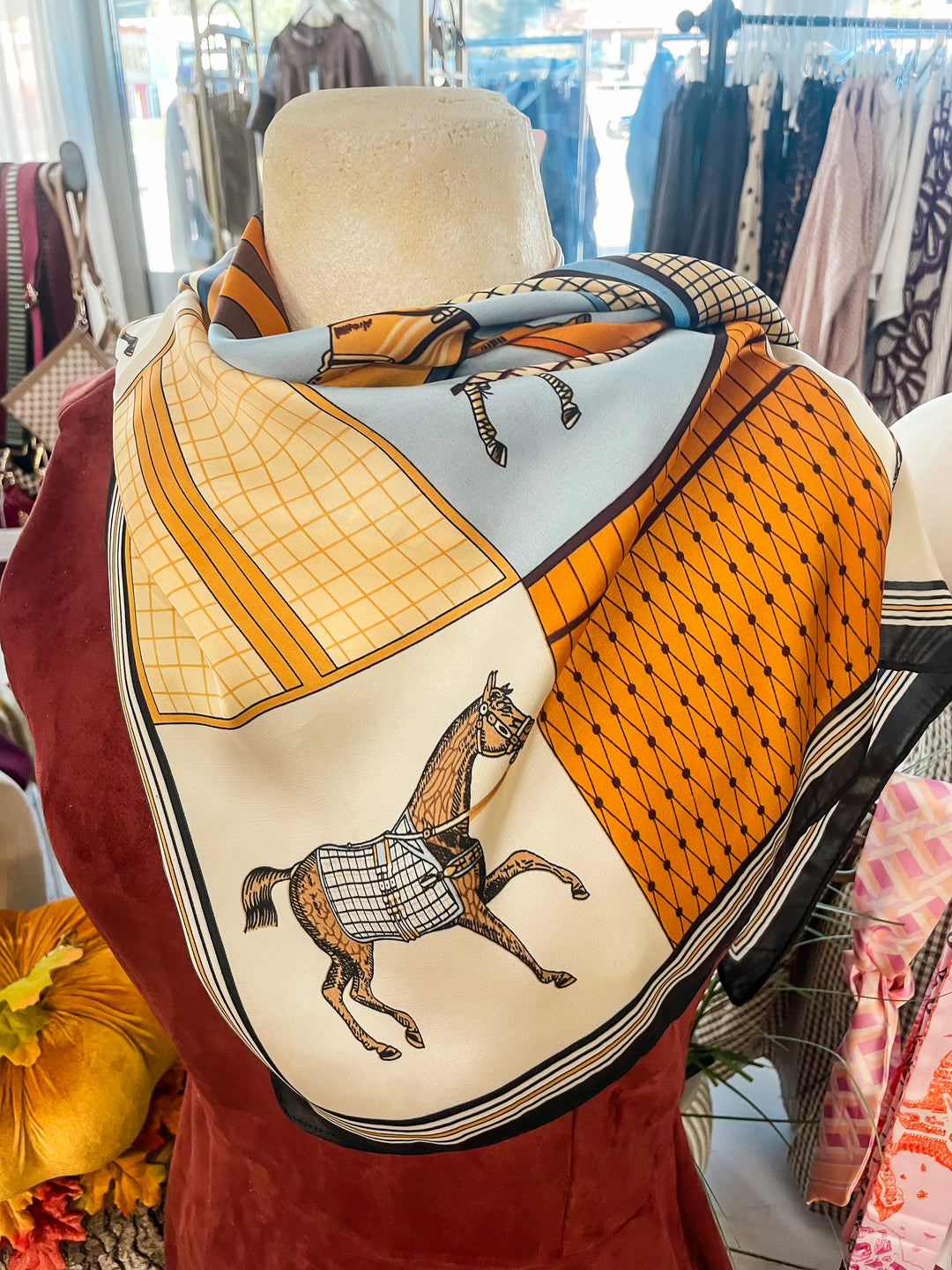The Equestrian Elegant Silk Scarf