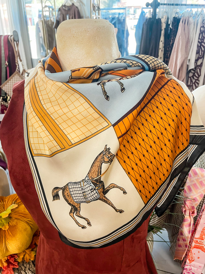 The Equestrian Elegant Silk Scarf
