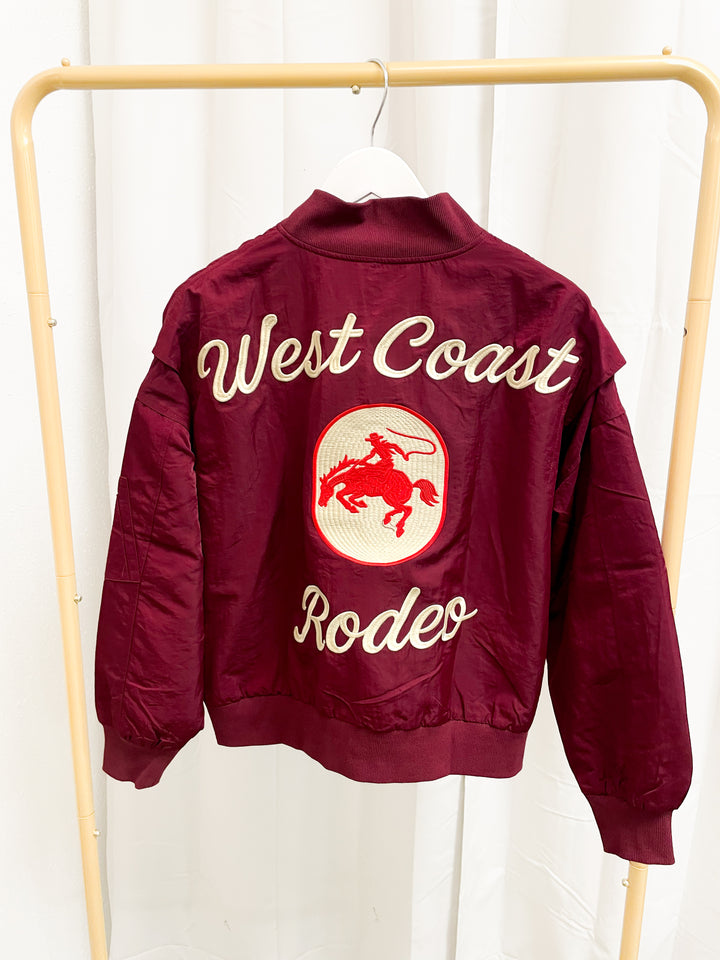 West League Bomber Jacket-Burgundy