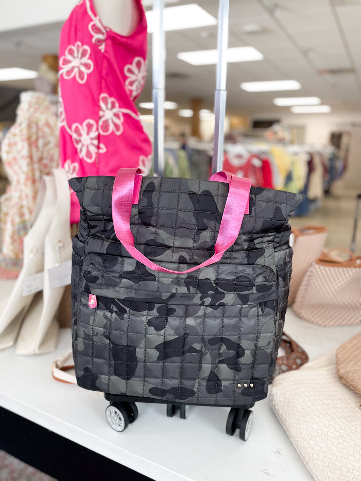 Tenley Quilted Tote Roller Bag-Camo