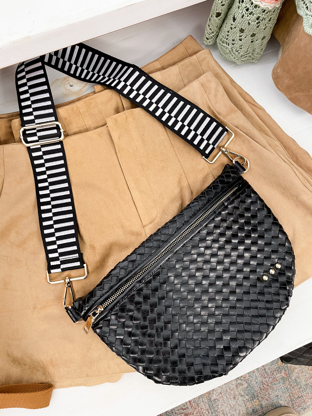 Black Westlyn Woven Bum Bag