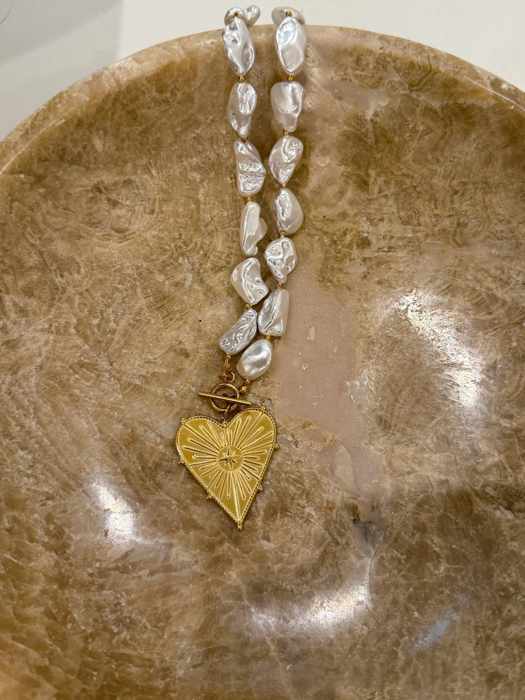 Blaze Pearl Heart Necklace