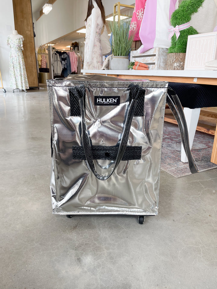 Hulken® Medium Signature Rolling Tote Bag-Silver