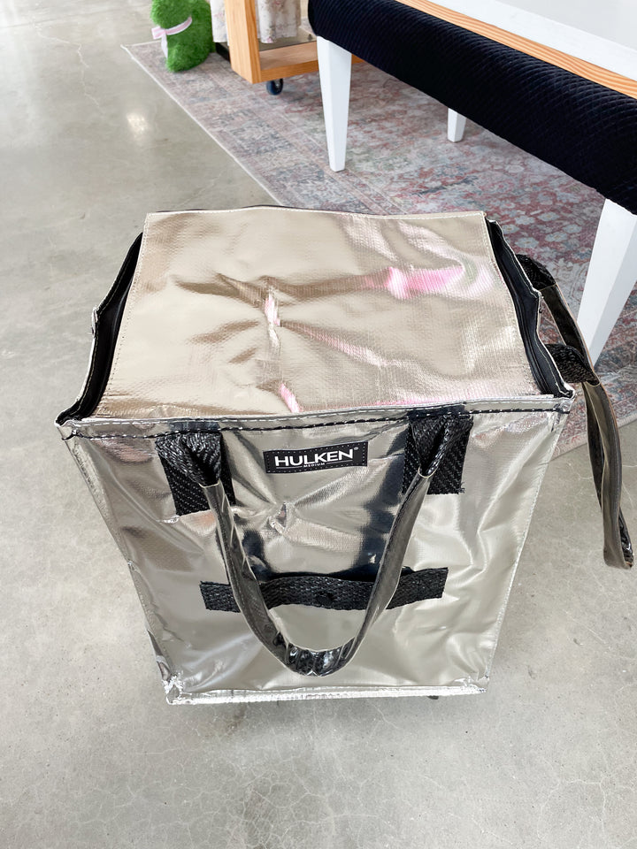 Hulken® Medium Signature Rolling Tote Bag-Silver