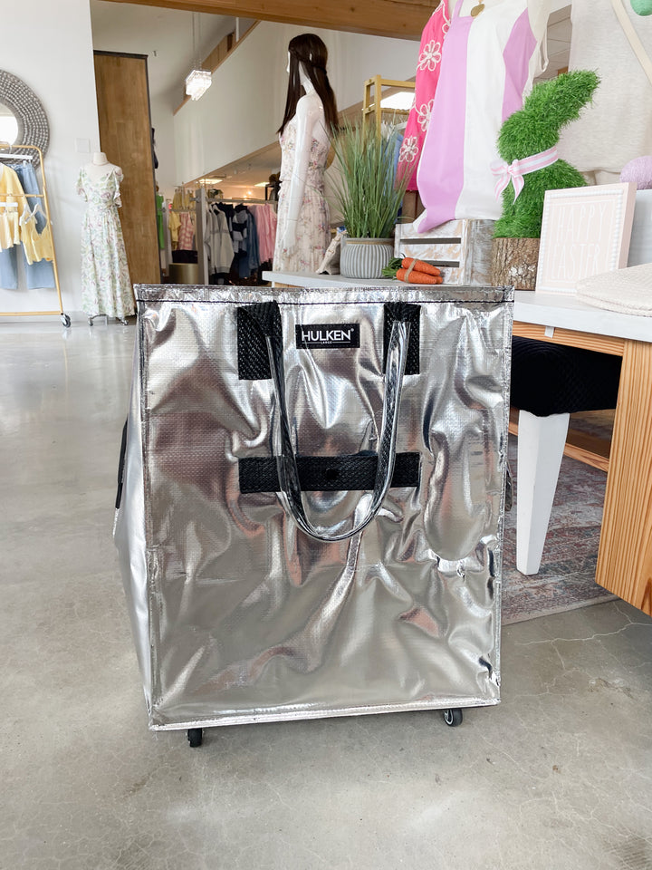 Hulken® Large Signature Rolling Tote Bag-Silver