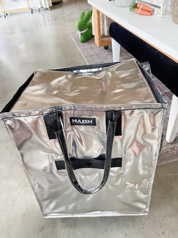 Hulken® Large Signature Rolling Tote Bag-Silver