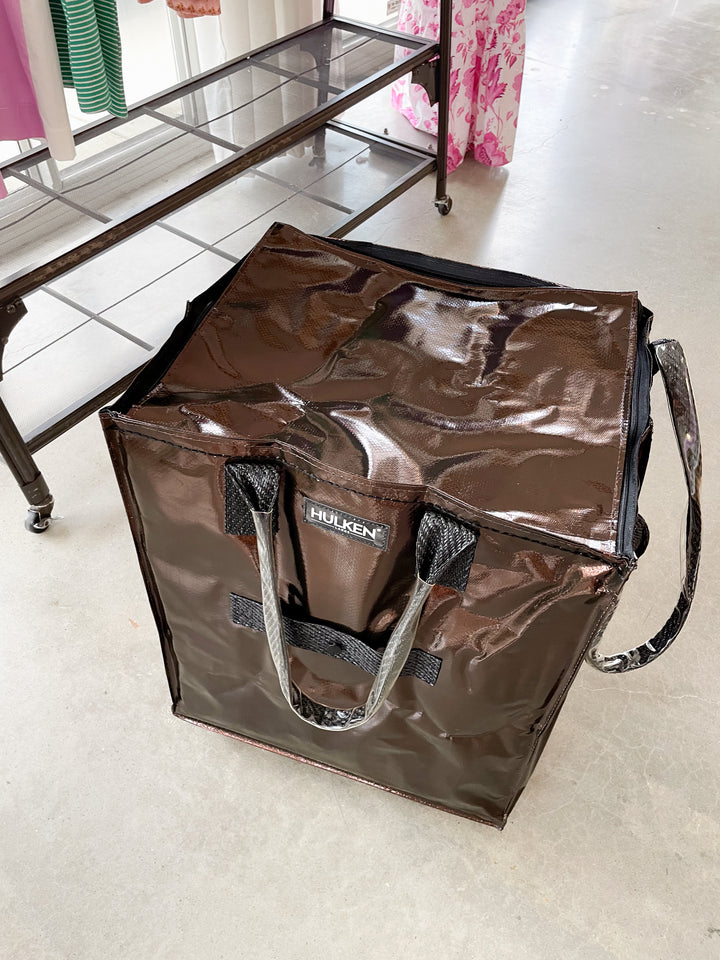Hulken® Large Signature Rolling Tote Bag-Chocolate Brown