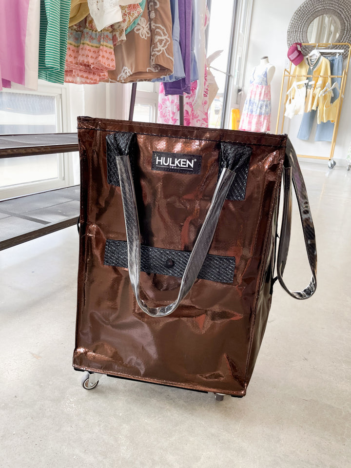 Hulken® Small Signature Rolling Tote Bag-Chocolate Brown