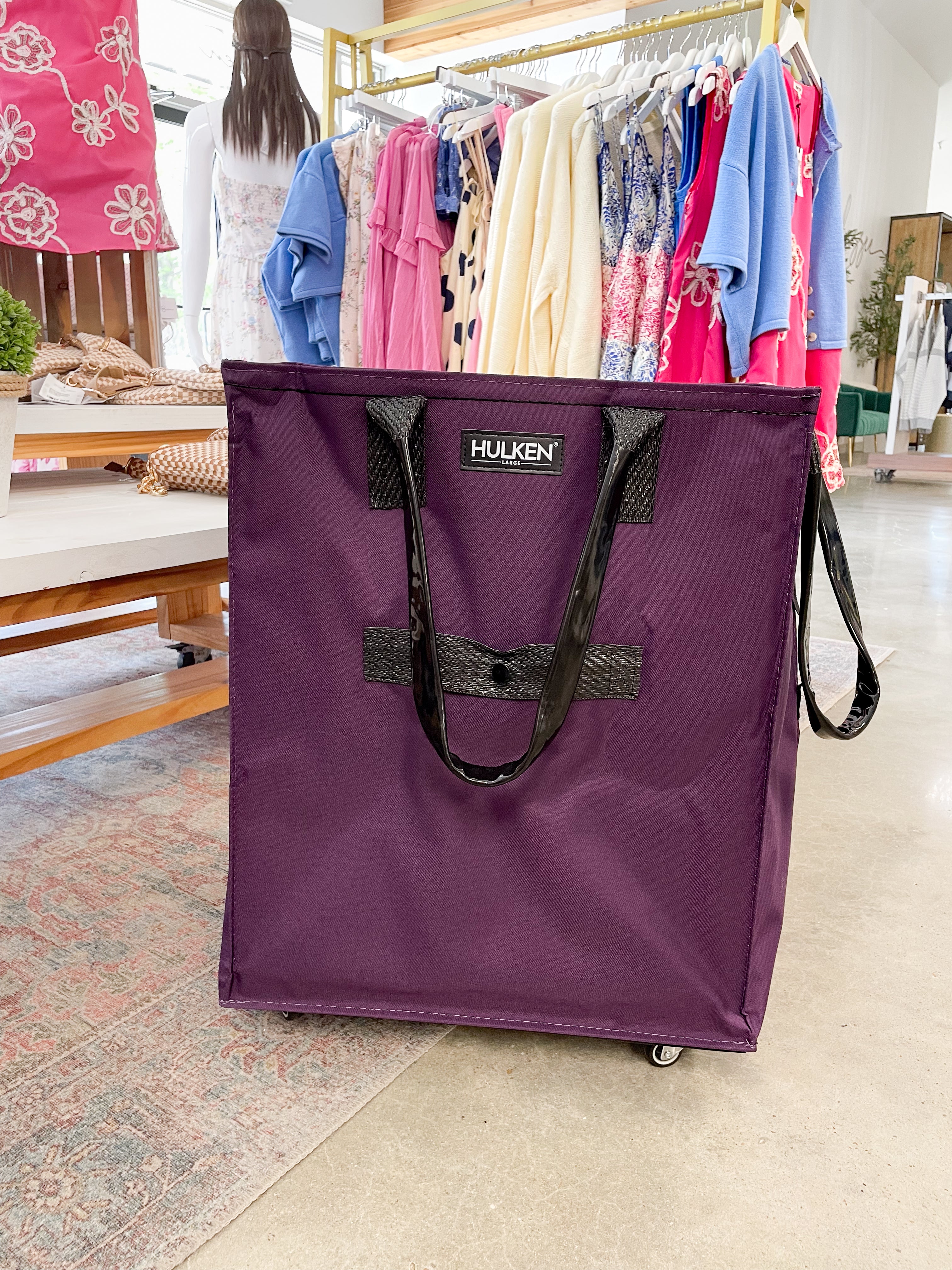 Hulken® Large Matte Rolling Tote Bag-Plum – Sparkle Tallahassee