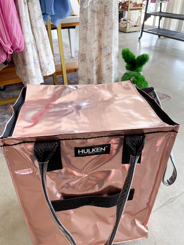 Hulken® Medium Signature Rolling Tote Bag-Rose Gold