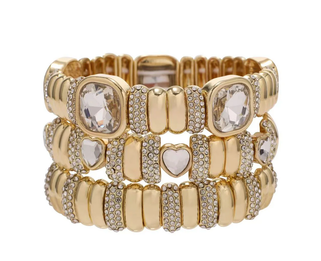 Golden Heart Crystal Stack Set