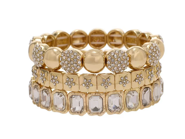 Radiant Gold Crystal Stack Set